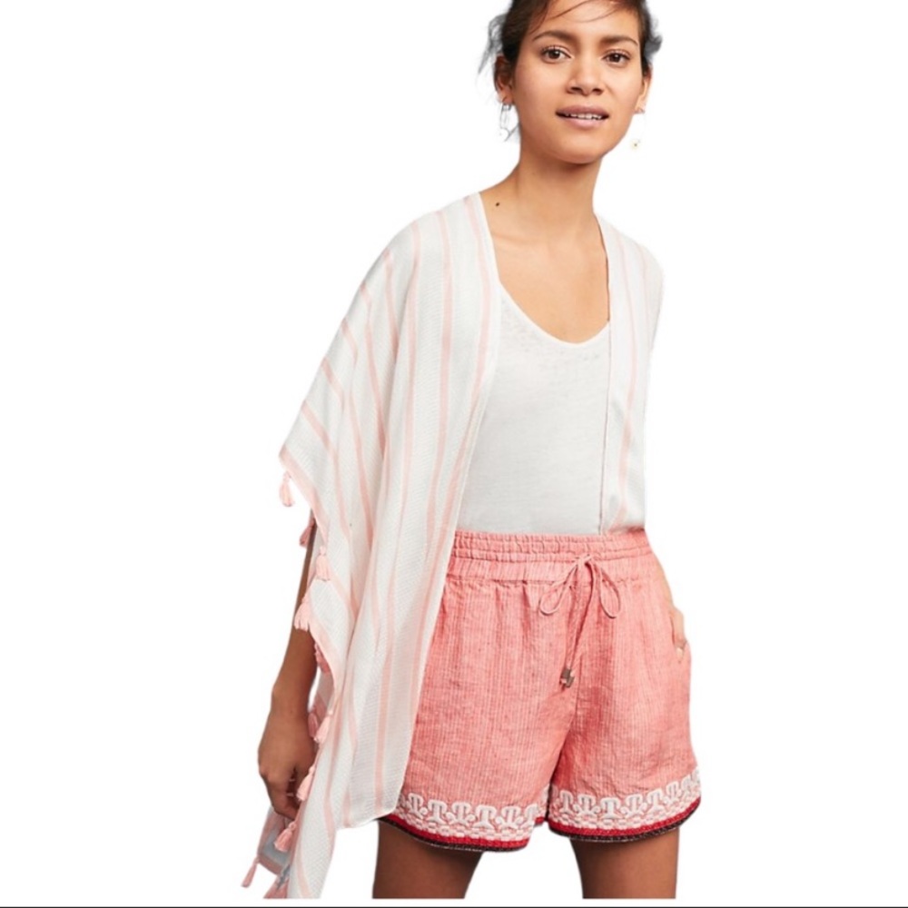 Anthropologie Beachcomber Embroidered Shorts
